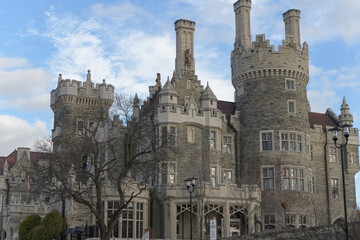 Fototapeta premium view of Casa Loma, a heritage property and tourist destination, located at 1 Austin Terrace, Toronto - west elevation