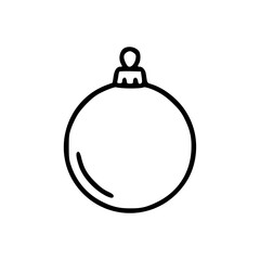 Obraz premium Simple black and white line drawing of a single Christmas ornament.