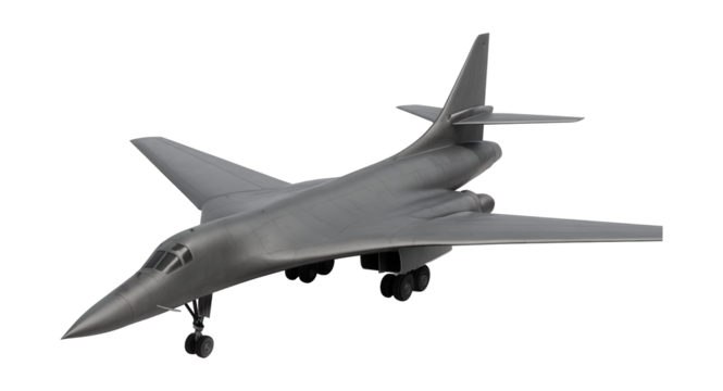 Delta-winged supersonic bomber featuring a sleek, pointed nose design.