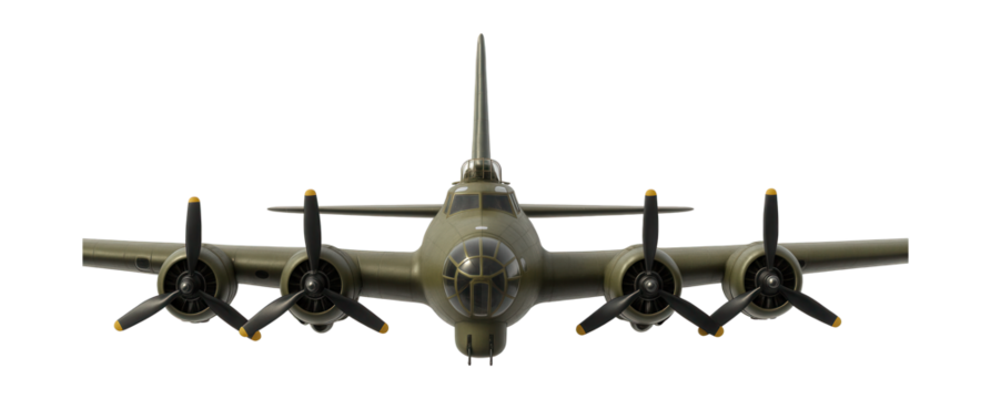 Long cylindrical heavy bomber featuring a tail gunner position.