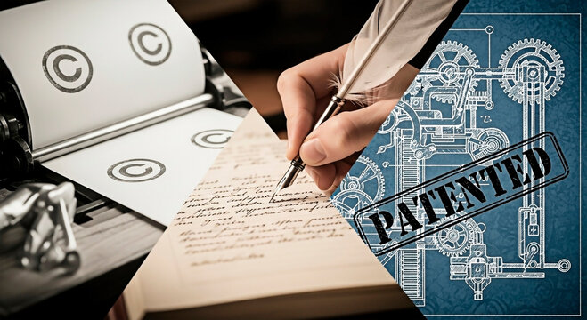Copyright and invention concept image.