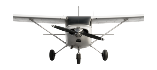 High-wing monoplane featuring fixed tricycle landing gear and a single propeller.