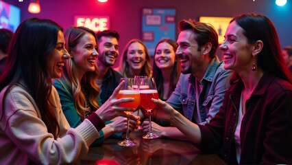 Friends celebrating Dry January with zero-proof drinks