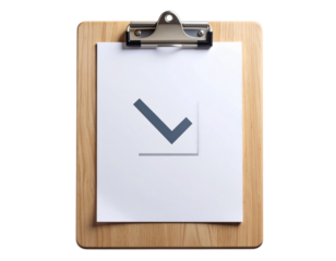  Modern Task Clipboard with Checkmark Illustration PNG