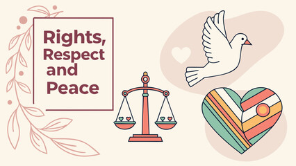 Vintage cartoon wedding invitation card set with bird, silhouette, woman, and people icons