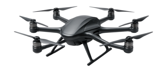 Aerodynamic hexacopter featuring sleek fairings and a compact design.