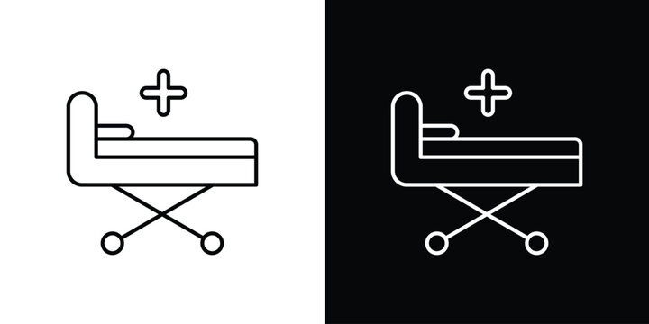 Hospital bed icons Vector Logo Template Illustration Design