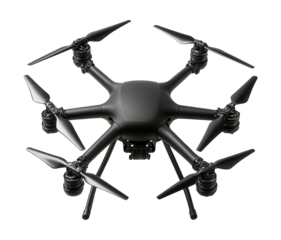 Hexacopter featuring a rapid-release system for propeller blades.