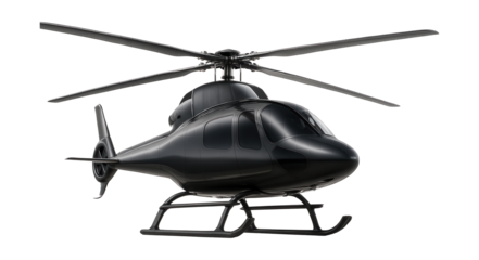 Sleek tandem rotor helicopter with an elongated fuselage and extended landing skids.