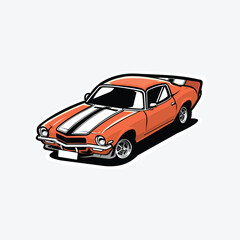 American muscle car drag race car vector illustration