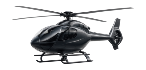 Helicopter with a high-mounted rotor and streamlined design.