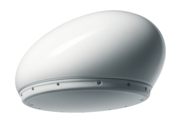 High-tech radar dome installed on the upper fuselage near the cockpit.