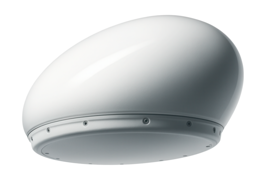 High-tech radar dome installed on the upper fuselage near the cockpit.