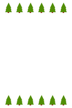 Christmas tree border PNG, minimalist festive frame with pines. Perfect for Christmas cards, winter invitations, holiday templates, scrapbooking, seasonal documents, digital designs. High-res PNG 