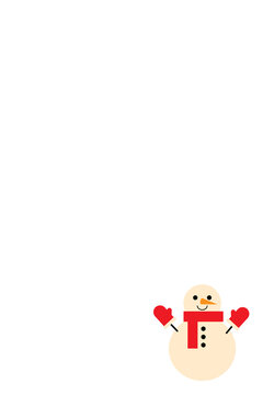 Cute snowman border with red mittens and scarf. Winter-themed illustration perfect for Christmas cards, holiday invitations, printables, crafts, stationery, worksheets, digital projects. High-res PNG