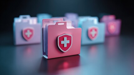 Secure Medical Data Icon Representing Patient File Protection and Hospital Privacy Technology in a Modern Setting