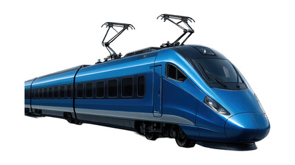 Fototapeta premium Sleek electric train featuring dual pantographs and a sharp-nosed design.