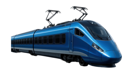 Sleek electric train featuring dual pantographs and a sharp-nosed design.