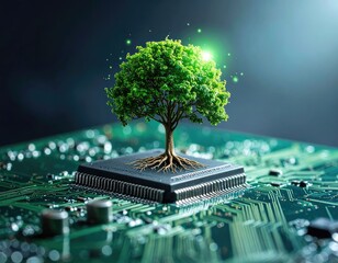 Digital Tree Growth: Concept of Sustainable Technology & Green Computing - Innovation, Future, and Eco-Friendly Solutions