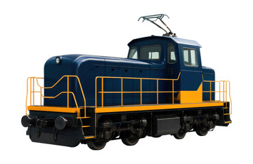 Obraz premium Single-cab electric switcher locomotive with side walkways.