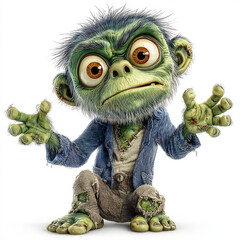 Zombie Character in Whimsical Clipart Style