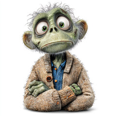 Zombie Character in Whimsical Clipart Style