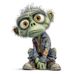 Zombie Character in Whimsical Clipart Style