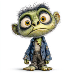 Zombie Character in Whimsical Clipart Style