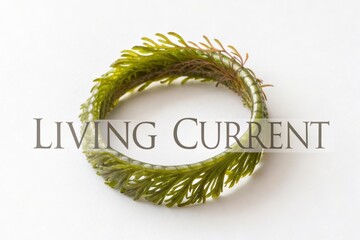 A green algae ring on a white surface with text