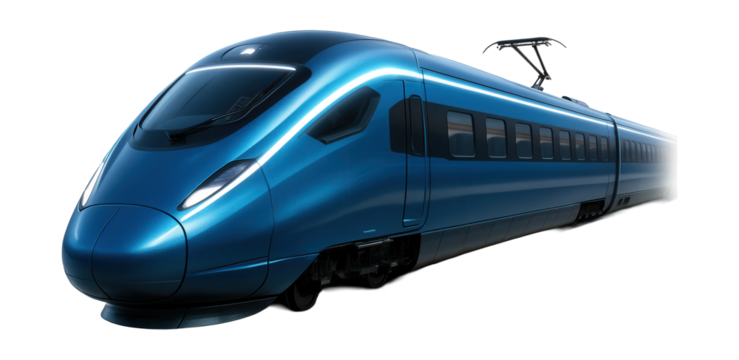 Electric train featuring built-in LED lights and sleek, streamlined design.