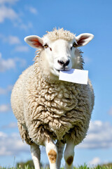 Fototapeta premium 告知をする羊 | Announcement Sheep Generative AI