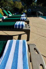 lounge chairs at the pool