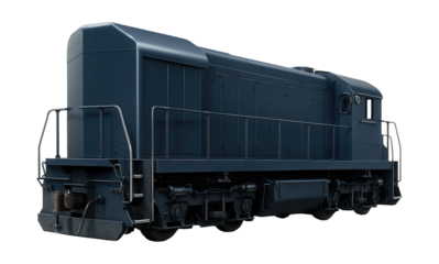 High-hood diesel engine featuring a narrow walkway and side access doors.