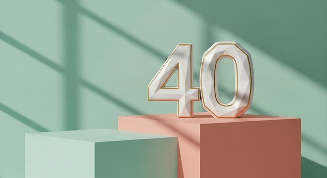 Celebrate a stunning 40th birthday with this elegant number forty design, perfect for invitations, cards, or milestone event promotions