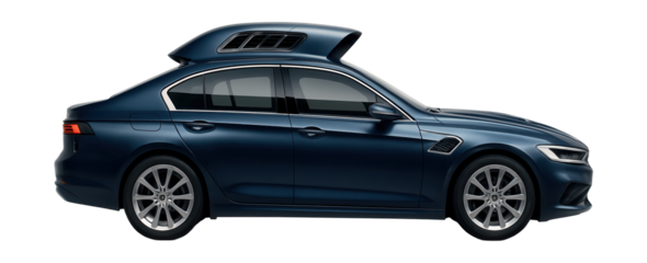 Single-car diesel vehicle featuring a raised roof and exposed air intake vents.