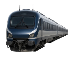 Naklejka premium Four-car diesel train featuring a unique front coupling and roof antennas.