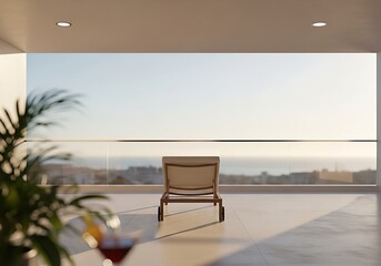 Relaxing ocean view from private balcony with cocktail, imagine a luxurious summer escape, perfect for travel and lifestyle brands seeking aspirational imagery