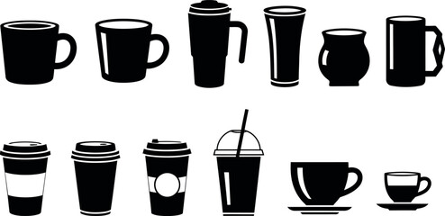 Fototapeta premium Cup and mug assortment Vector