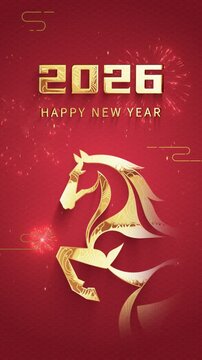Vertical 2026 Lunar New Year Celebration Animation 