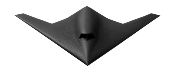 Delta wing stealth drone with a sleek matte black design.