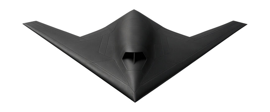 Fototapeta Delta wing stealth drone with a sleek matte black design.