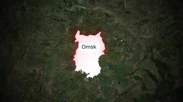 Omsk Map Animation for Russian Regional Geographic Presentation