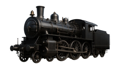Obraz premium Classic steam train featuring a square firebox and oversized driving wheels.