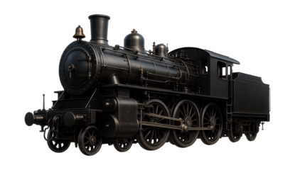 Classic steam train featuring a square firebox and oversized driving wheels.