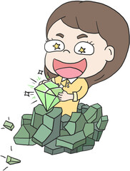 보석을 찾는 소녀