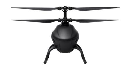 Coaxial rotor drone featuring dual counter-rotating blades in a compact design.