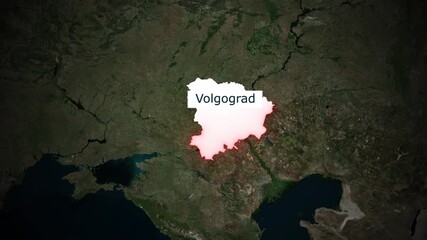 Volgograd Region Zoom Aerial View Russia European Overview Natural Satellite Mapping Travel Destination Landmark