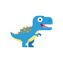 Cartoon Tyrannosaurus Rex with Blue Skin and Orange Spots.