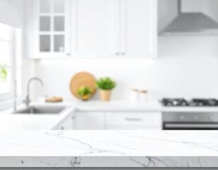 White Countertop Texture, Soft Kitchen Shadows.