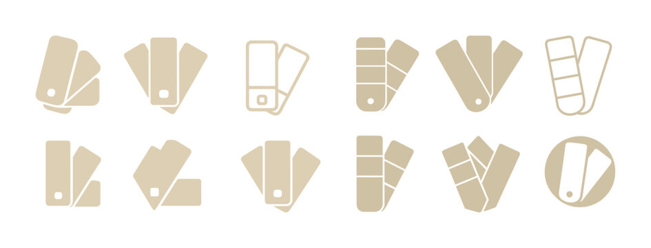 Color swatch icons set in beige tones for design and decoration
